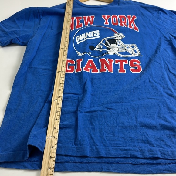 New York Giants NFL Vintage 90s Blue Graphic Tee - Waves Size Large - Picture 7 of 8